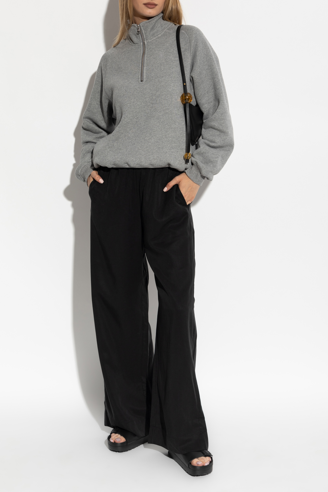 Tシャツ・カットソー By Malene Birger SS25 PRICILLA LIGHT SWEATER (103136 QZ4) Grey Sweatshirt